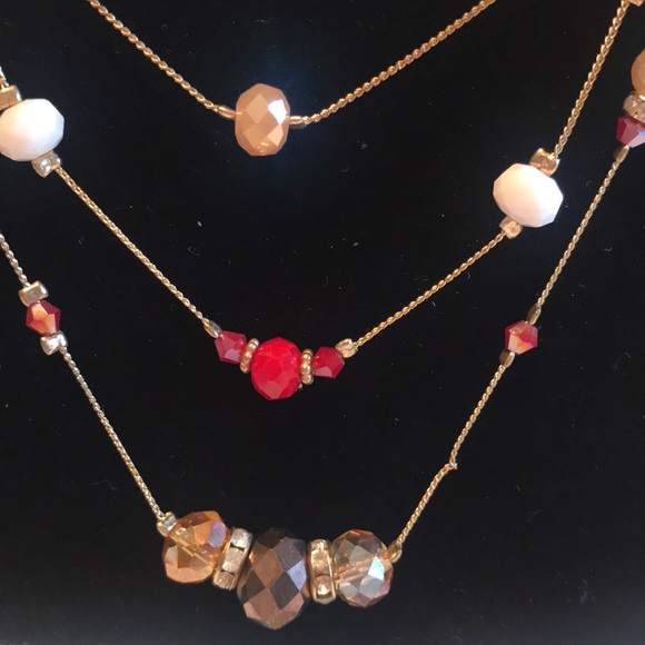 1990s NECKLACE THREE STRANDS AB CRYSTALS WITH PAIRED BRACELET AND EARRINGS - Picture 7 of 16